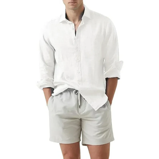 Men's Marenzzo linen dress shirt
